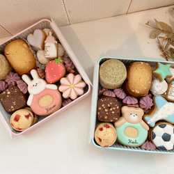 《年内発送は12月5日受付まで》 内祝いや出産祝いに♡クッキー缶♩（おんなのこ用） 3枚目の画像