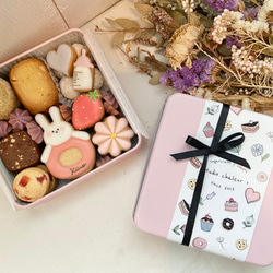 《年内発送は12月5日受付まで》 内祝いや出産祝いに♡クッキー缶♩（おんなのこ用） 2枚目の画像