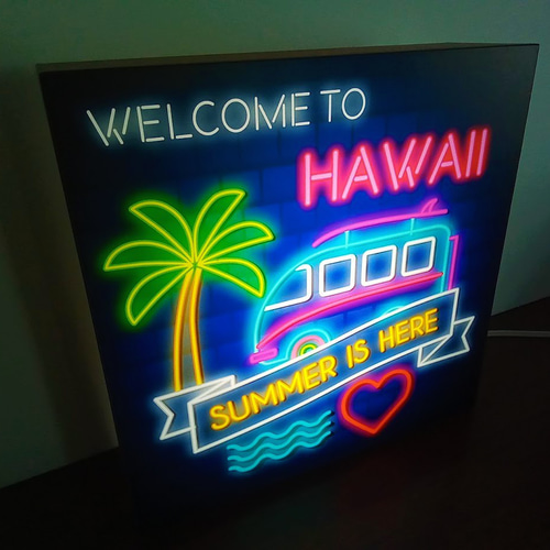 ワーゲンバス ビーチ ドライブ ハワイ HAWAII☆LED電光看板