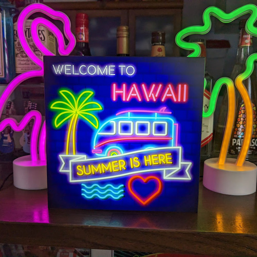 ワーゲンバス ビーチ ドライブ ハワイ HAWAII☆LED電光看板