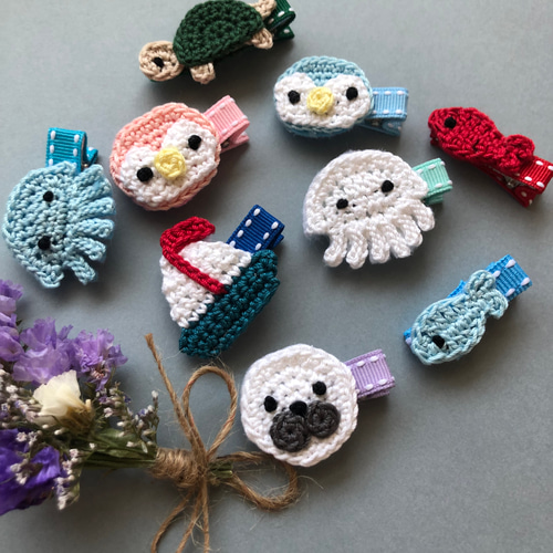 ⓝⓔⓦ【カメさん】ベビーヘアクリップ　キッズヘアクリップ　ヘアゴム ヨット＆カメさん☆ベビーヘアクリップヘアゴム