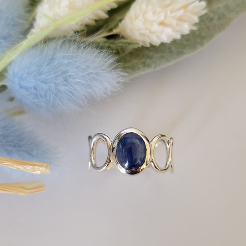 カイヤナイト オーバル 10＊8mm シルバーリング H-182S 指輪・リング