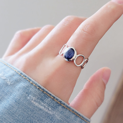 カイヤナイト オーバル 10＊8mm シルバーリング H-182S 指輪・リング