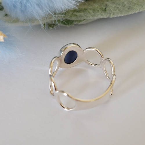 カイヤナイト オーバル 10＊8mm シルバーリング H-182S 指輪・リング