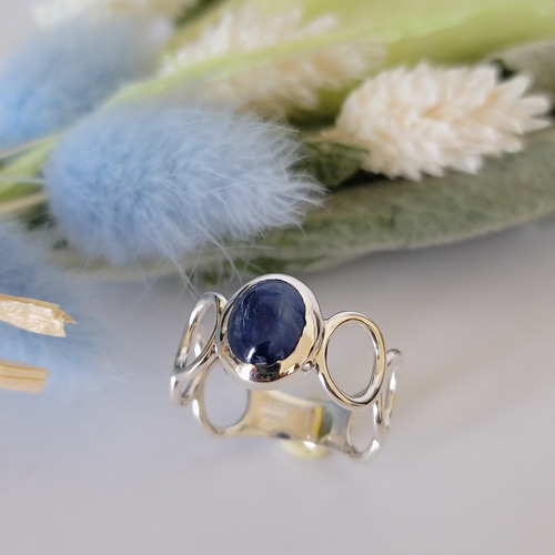 カイヤナイト オーバル 10＊8mm シルバーリング H-182S 指輪・リング