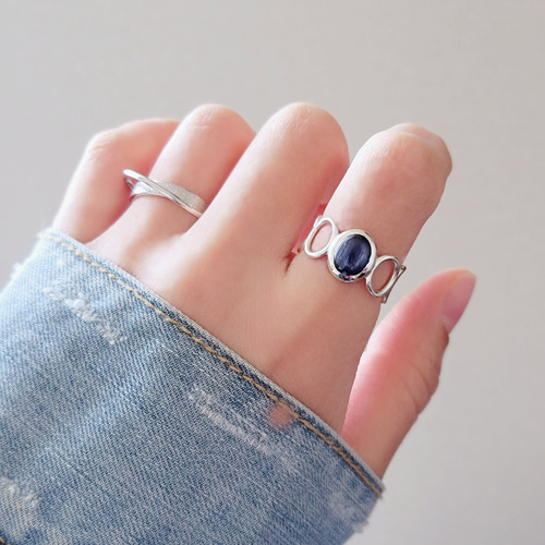 カイヤナイト オーバル 10＊8mm シルバーリング H-182S 指輪・リング