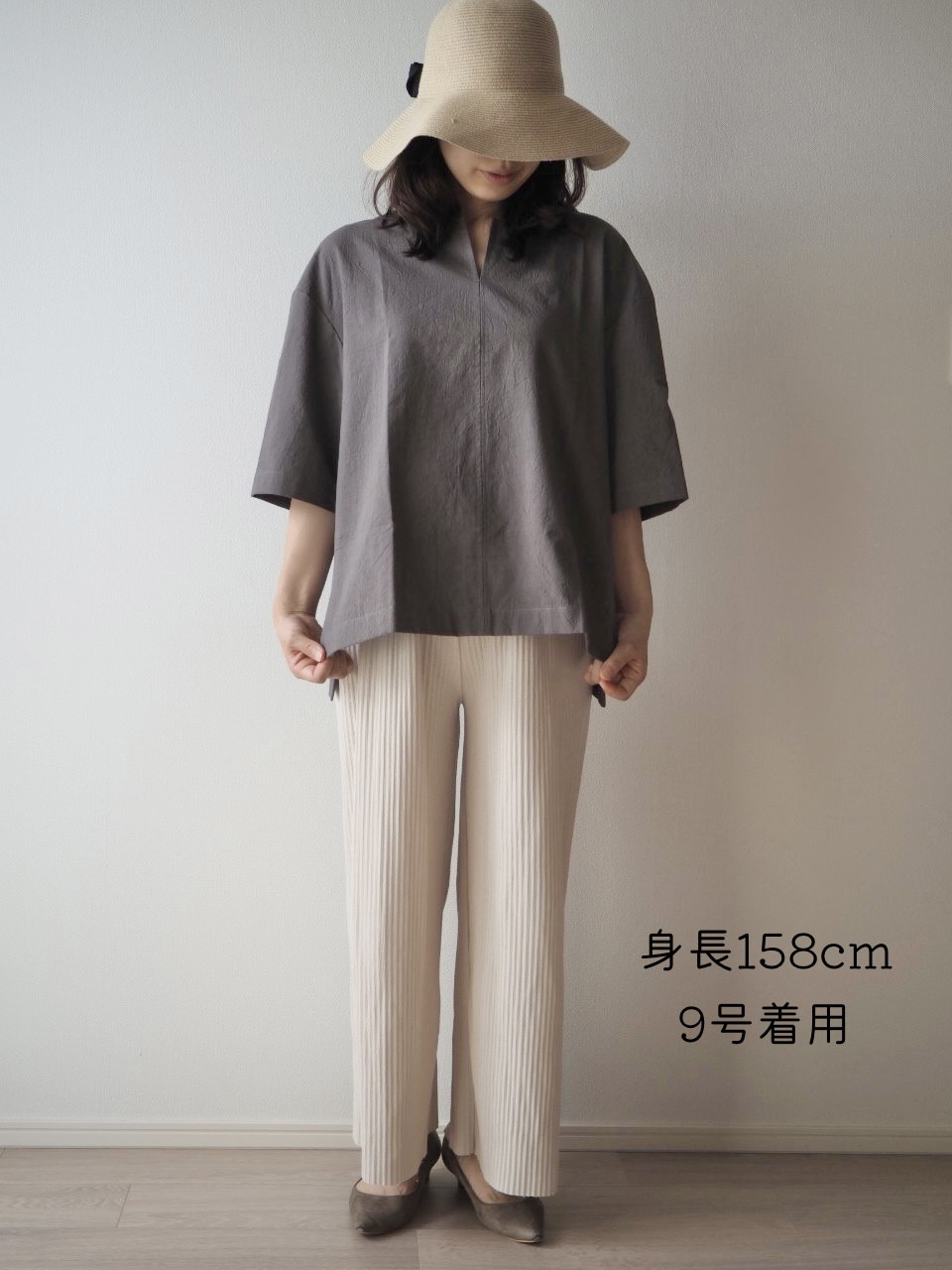 コットンリネンTシャツ・ダブグレー