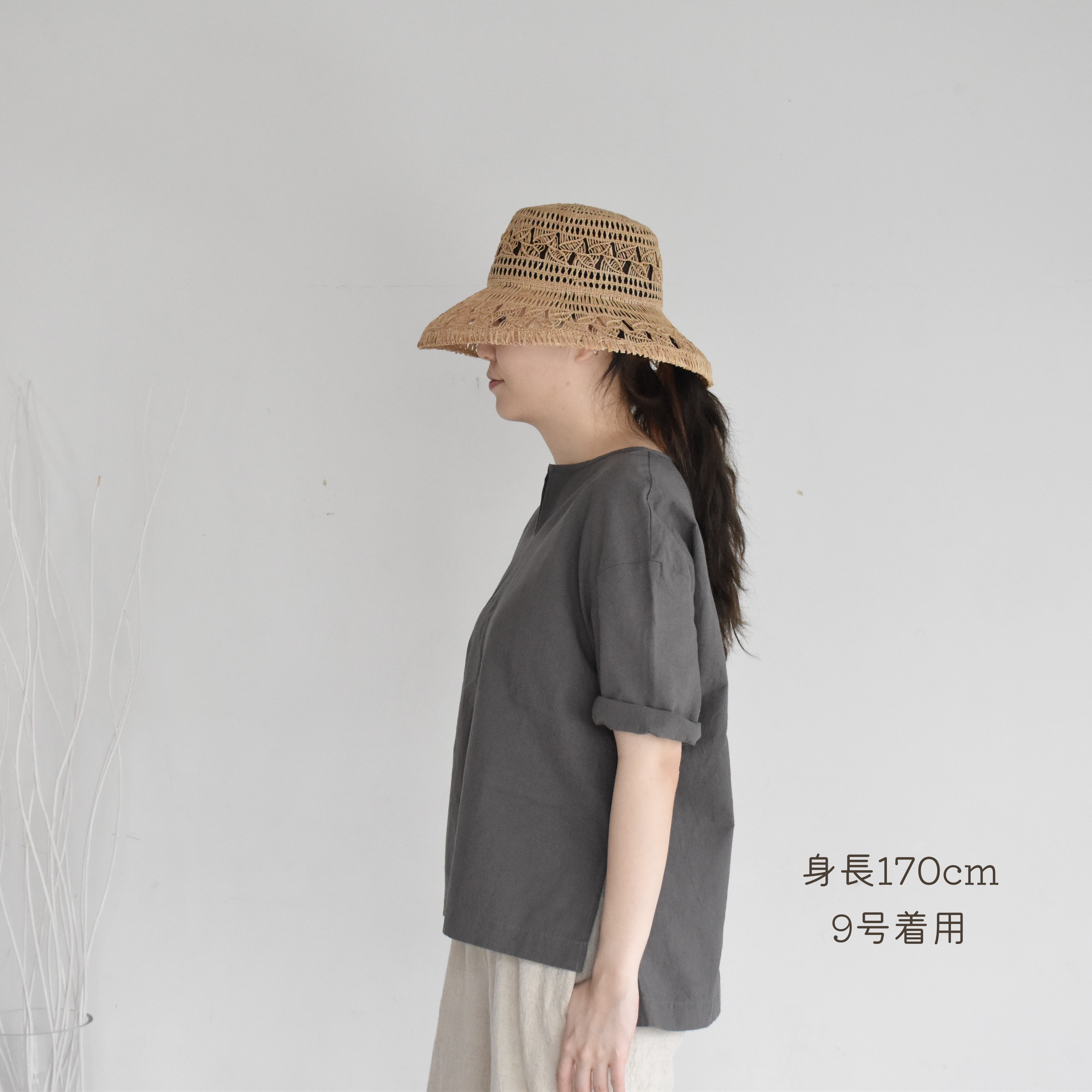 コットンリネンTシャツ・ダブグレー