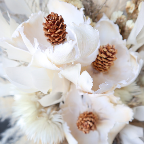 パームフラワーとパンパスグラスのブーケ♡ ドライフラワー