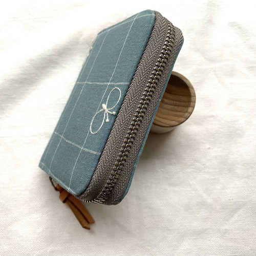 ꕤ受注製作ꕤ ミナペルホネン 財布 choucho ブルー カードケース ミニ