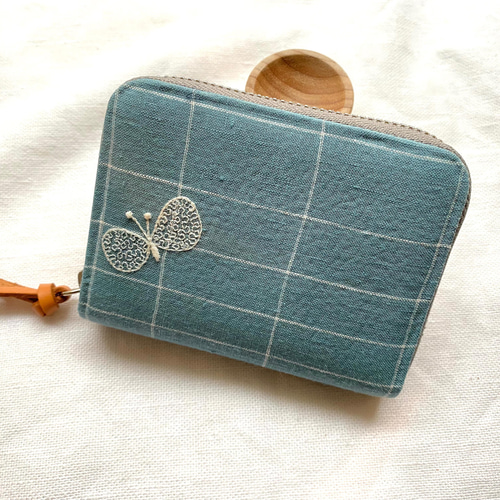ꕤ受注製作ꕤ ミナペルホネン 財布 choucho ブルー カードケース ミニ