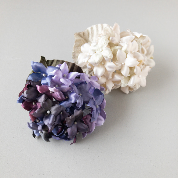 紫に輝く紫陽花のコサージュ　HT 017 5枚目の画像