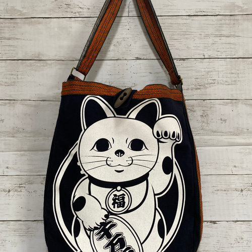 酒屋さんの前掛けリメイク ショルダーバッグ ショルダーバッグ