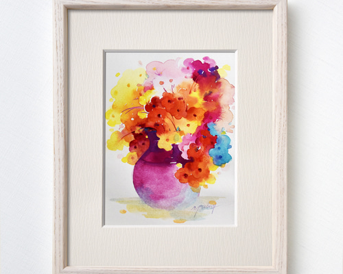 F１０号 紫陽花保田三友紀の水彩画、木製新品額縁付き F10号 紫陽花保田三友紀の水彩画、木製新品額縁付き - メルカリ