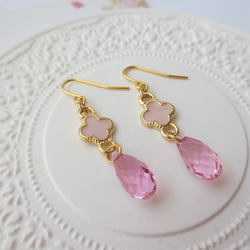 Swarovski・sweet・pink　ピアス 2枚目の画像