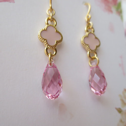 Swarovski・sweet・pink　ピアス 3枚目の画像