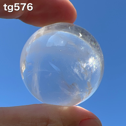 水晶 天然水晶球 38.5ミリ tg576 天然石 pinky 通販 13907726｜Creema