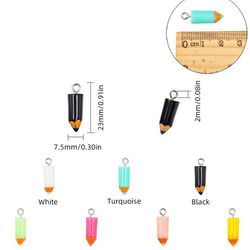 鉛筆型　アクセサリーチャーム2個セット［送料無料］ 2枚目の画像