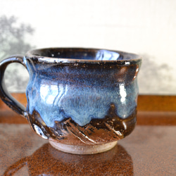 【再入荷！】可愛いコーヒーカップ(コスモブルー)　マグカップ　★萩焼　ギフト　陶器 5枚目の画像