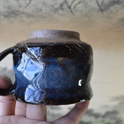 【再入荷！】可愛いコーヒーカップ(コスモブルー)　マグカップ　★萩焼　ギフト　陶器 10枚目の画像