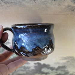 【再入荷！】可愛いコーヒーカップ(コスモブルー)　マグカップ　★萩焼　ギフト　陶器 7枚目の画像