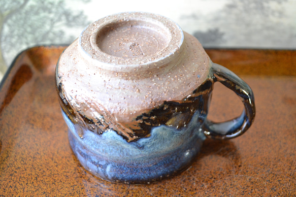 【再入荷！】可愛いコーヒーカップ(コスモブルー)　マグカップ　★萩焼　ギフト　陶器 3枚目の画像