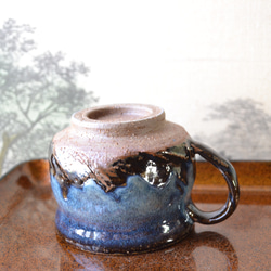 【再入荷！】可愛いコーヒーカップ(コスモブルー)　マグカップ　★萩焼　ギフト　陶器 2枚目の画像