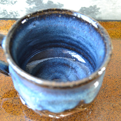 【再入荷！】可愛いコーヒーカップ(コスモブルー)　★萩焼 4枚目の画像