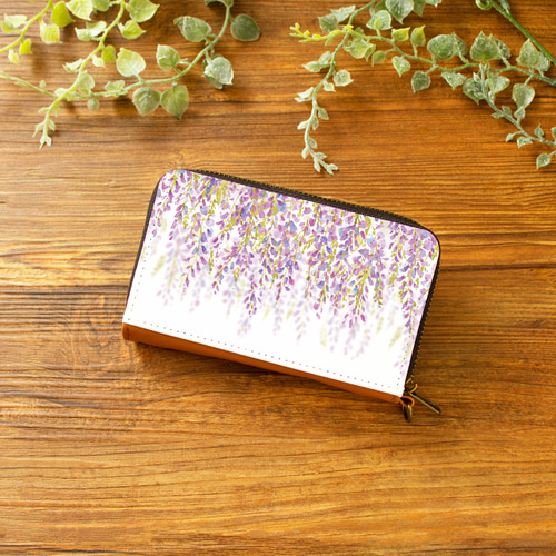 ミニ財布・コンパクト財布】藤の花 【パスケース・コインケース