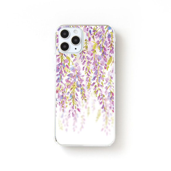 【スマホケース】藤の花【クリアケース】iPhone/Android対応 ほぼ 全機種対応 iPhone15 Galaxy 1枚目の画像