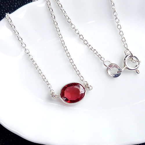 天然レッドスピネルのネックレス 天然石 silver925 ペンダント