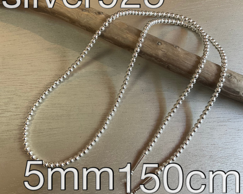 4mm ナバホパール　デザイン　ネックレス　150cm アンティーク