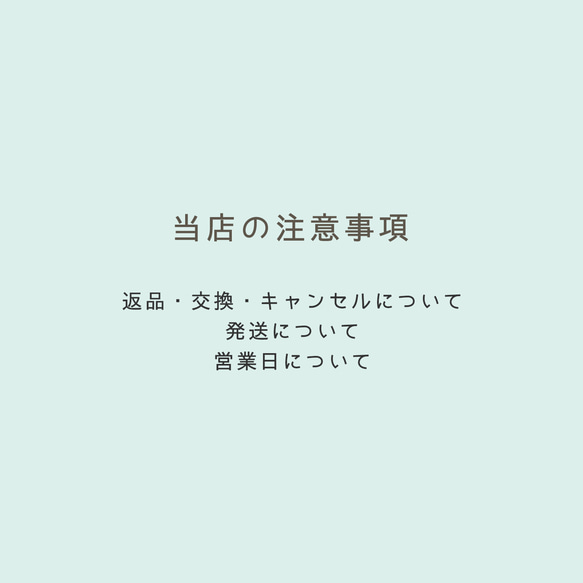 当店の注意事項（キャンセル・発送・営業日について） その他素材 
