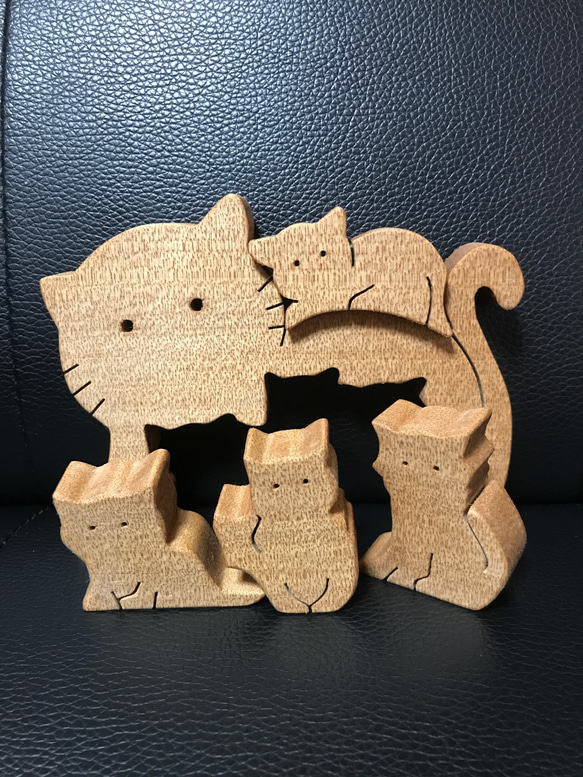 猫の親子　猫の親子の絆を表現　本物　シルクスクリーン 猫の親子 猫の親子の絆を表現 本物 シルクスクリーン