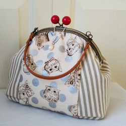 ジョリーフルール、レモンがま口バッグ ハンドバッグ 「R」croix dis