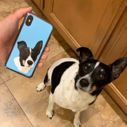 [客製化] My Child 智慧型手機保護殼貓狗寵物肖像漫畫相容於所有 iPhone 15 14 Android 型號 第4張的照片