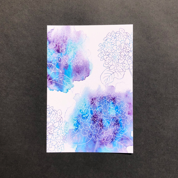紫陽花のポストカードセット 2枚目の画像
