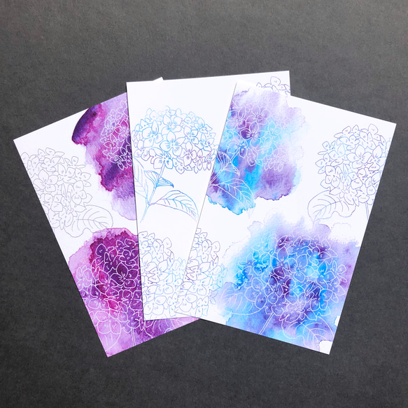紫陽花のポストカードセット 1枚目の画像