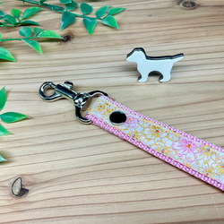 犬　首輪&リードセット　USAリボン　ライトピンク　フラワー　ハンドメイド 3枚目の画像