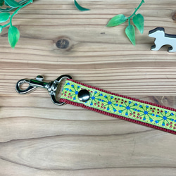 犬　首輪&リードセット　USAリボン　ライトグリーン　ワインレッド　アリウム 3枚目の画像