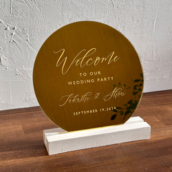 【ウェルカムボードミラー】結婚式・披露宴用デザイン サークル（円型） 1枚目の画像