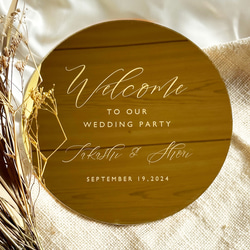【ウェルカムボードミラー】結婚式・披露宴用デザイン サークル（円型） 5枚目の画像