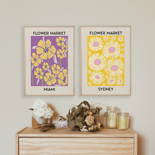 フラワーマーケット ポスター 43種類 │韓国 アートポスター 絵画