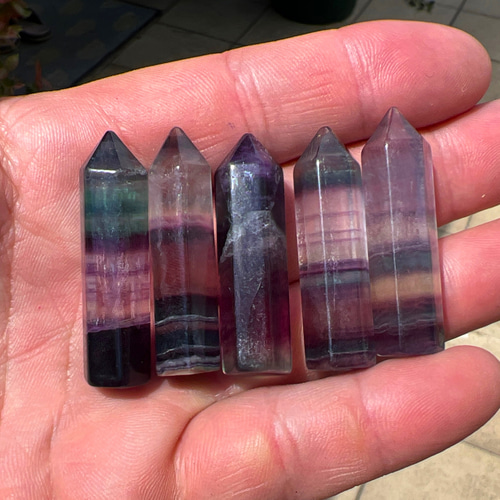 高品質フローライト ポイント 5本セット tg591 天然石 pinky 通販