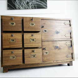 無垢材　小型収納箪笥　真鍮鍵付き　和 5f3f44d86f4dc7ef368999cdaecec3