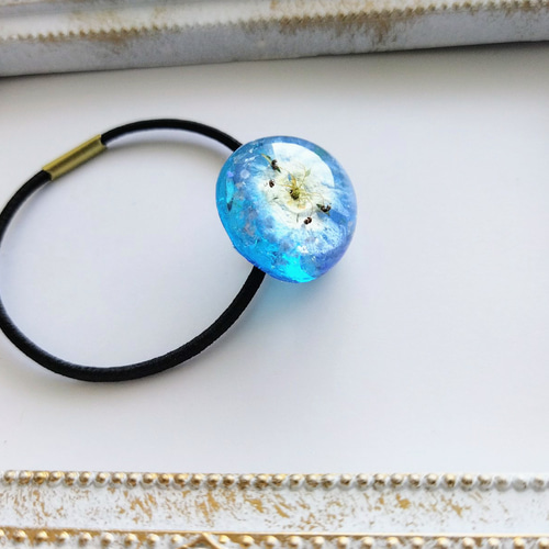 ネモフィラのヘアゴム☆再販 / レジン / ドライフラワー / 花