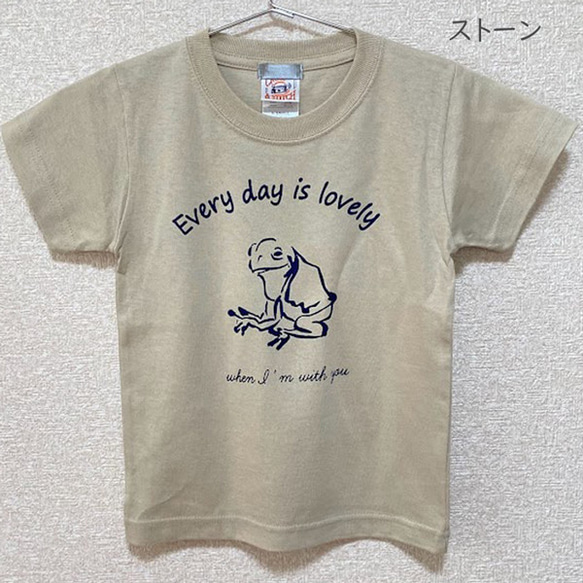 キッズTシャツ　かえるTシャツ　子供　男女兼用　オリジナルtシャツ　女の子　男の子 3枚目の画像