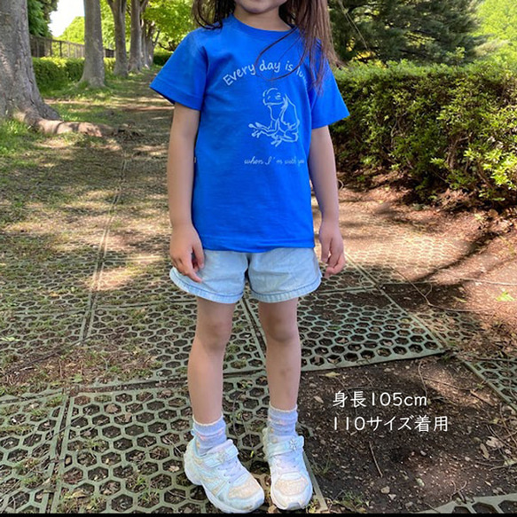 キッズTシャツ　かえるTシャツ　子供　男女兼用　オリジナルtシャツ　女の子　男の子 8枚目の画像