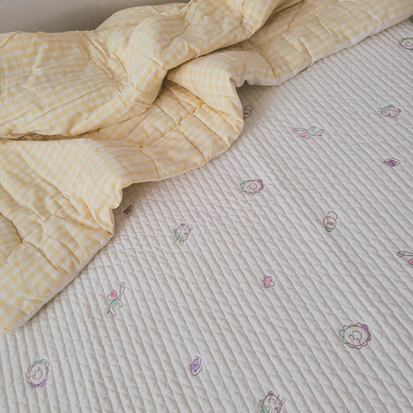 韓国　生地　りぼん　刺繍生地　キルティング　ヌビ　キルト　レッスンバッグ 楽天市場】【nunozuki別注】即納：韓国生地 刺繍ヌビ 7mmピッチ