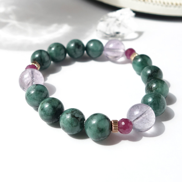 希少！レア！14kgfミントガーネットブレスレット 希少！レア！14kgfミントガーネットブレスレット